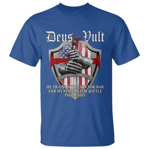 Deus Vult Knights Templar T Shirt He Trains My Hands For War And My Fingers For Battle