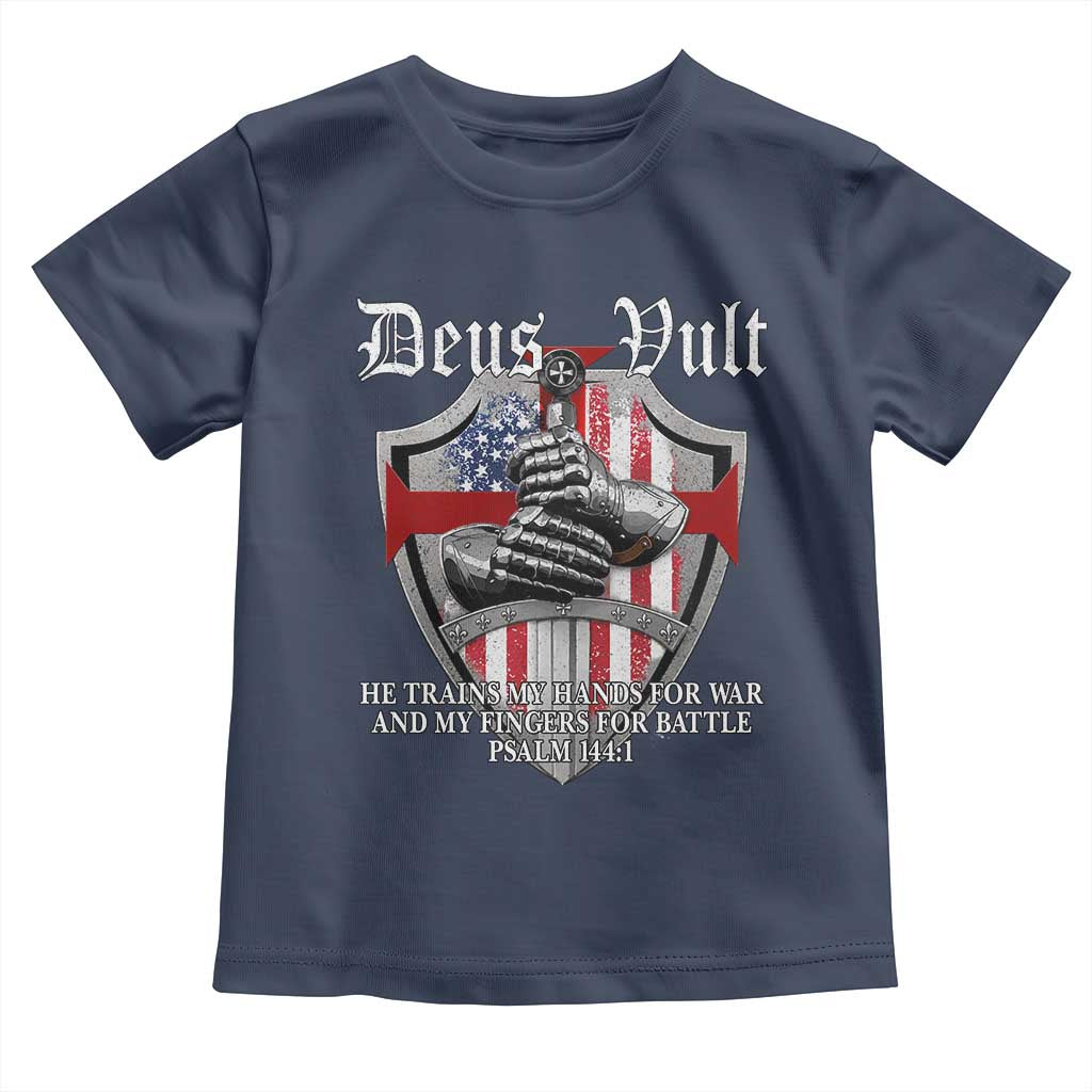 Deus Vult Knights Templar Toddler T Shirt He Trains My Hands For War And My Fingers For Battle