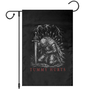 Tummy Hurts Funny Medieval Knight Dark Fantasy Humor Garden Flag