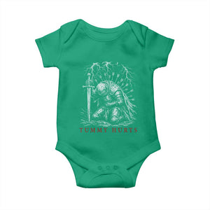 Tummy Hurts Funny Medieval Knight Dark Fantasy Humor Baby Onesie