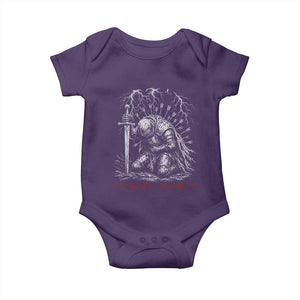 Tummy Hurts Funny Medieval Knight Dark Fantasy Humor Baby Onesie