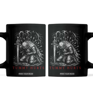 Tummy Hurts Funny Medieval Knight Dark Fantasy Humor Coffee Mug