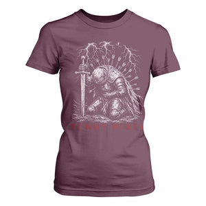 Tummy Hurts Funny Medieval Knight Dark Fantasy Humor T Shirt For Women