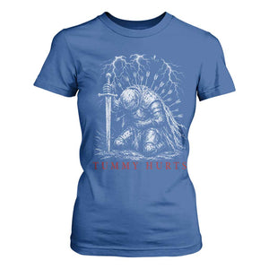 Tummy Hurts Funny Medieval Knight Dark Fantasy Humor T Shirt For Women