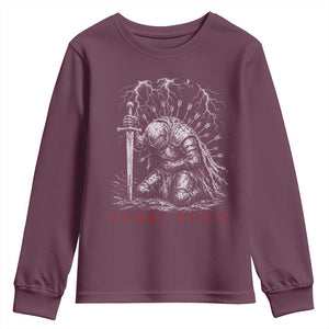 Tummy Hurts Funny Medieval Knight Dark Fantasy Humor Youth Sweatshirt