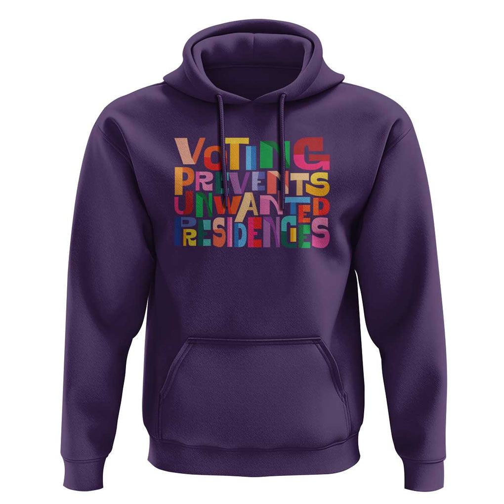 Voting Prevents Unwanted Presidencies Hoodie US Election Political 2024 TS11 Purple Print Your Wear