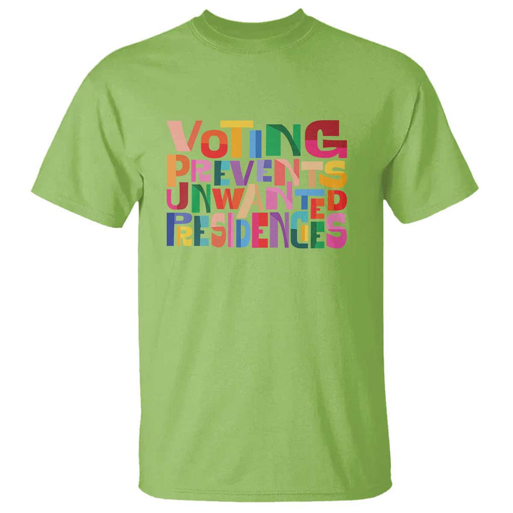 Voting Prevents Unwanted Presidencies T Shirt US Election Political 2024 TS11 Lime Print Your Wear
