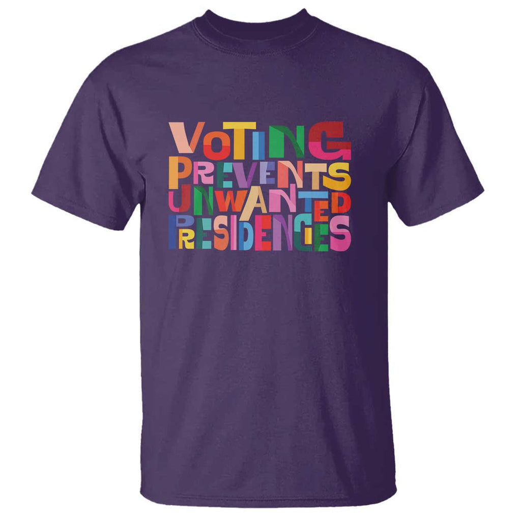 Voting Prevents Unwanted Presidencies T Shirt US Election Political 2024 TS11 Purple Print Your Wear