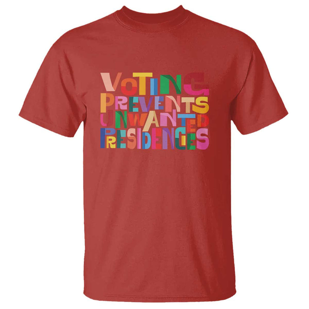 Voting Prevents Unwanted Presidencies T Shirt US Election Political 2024 TS11 Red Print Your Wear