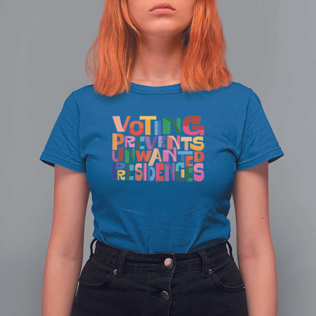 Voting Prevents Unwanted Presidencies T Shirt For Women US Election Political 2024 TS11 Royal Blue Print Your Wear