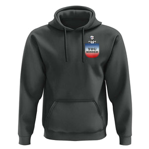 Funny Trump 2024 Hoodie You Missed Trump In Your Pocket American Flag TS11 Dark Heather Print Your Wear