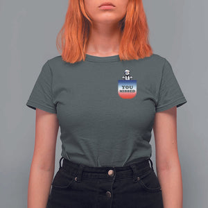 Funny Trump 2024 T Shirt For Women You Missed Trump In Your Pocket American Flag TS11 Dark Heather Print Your Wear