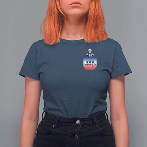 Funny Trump 2024 T Shirt For Women You Missed Trump In Your Pocket American Flag TS11 Navy Print Your Wear
