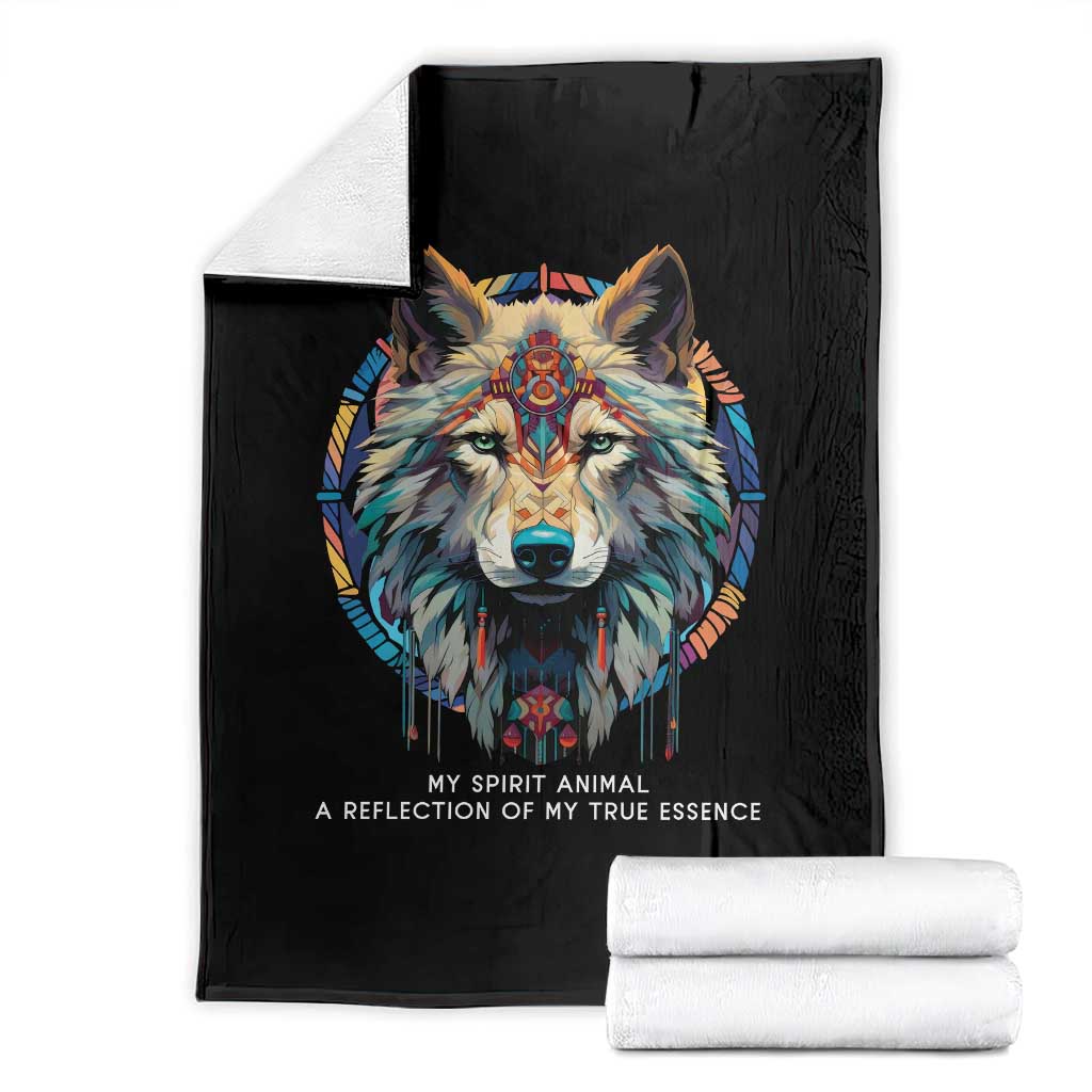 Native Americans Throw Blanket My Spirit Animal A Reflection Of My True Essence Wolf TS11 Black Print Your Wear