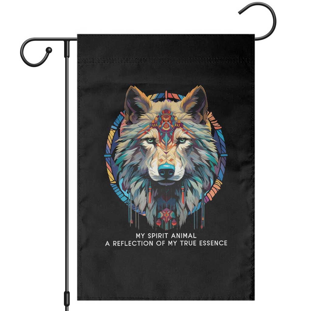 Native Americans Garden Flag My Spirit Animal A Reflection Of My True Essence Wolf TS11 Black Print Your Wear