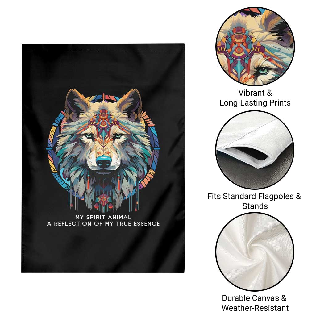 Native Americans Garden Flag My Spirit Animal A Reflection Of My True Essence Wolf TS11 Print Your Wear