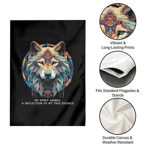 Native Americans Garden Flag My Spirit Animal A Reflection Of My True Essence Wolf TS11 Print Your Wear