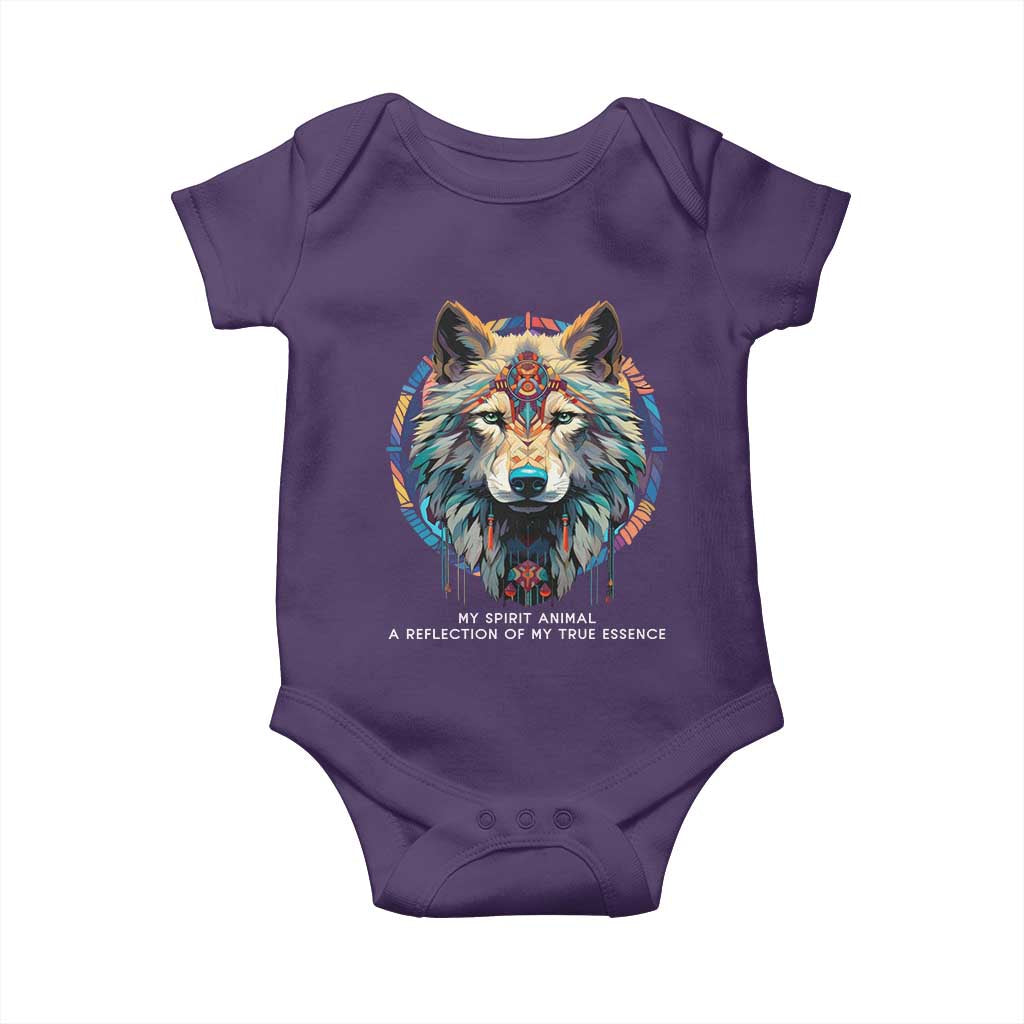 Native Americans Baby Onesie My Spirit Animal A Reflection Of My True Essence Wolf TS11 Purple Print Your Wear