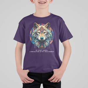 Native Americans T Shirt For Kid My Spirit Animal A Reflection Of My True Essence Wolf TS11 Purple Print Your Wear