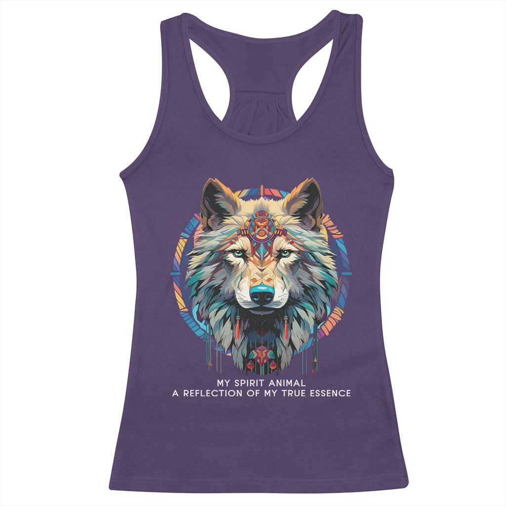 Native Americans Racerback Tank Top My Spirit Animal A Reflection Of My True Essence Wolf TS11 Purple Print Your Wear