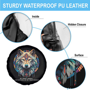 Native Americans Spare Tire Cover My Spirit Animal A Reflection Of My True Essence Wolf TS11 Print Your Wear