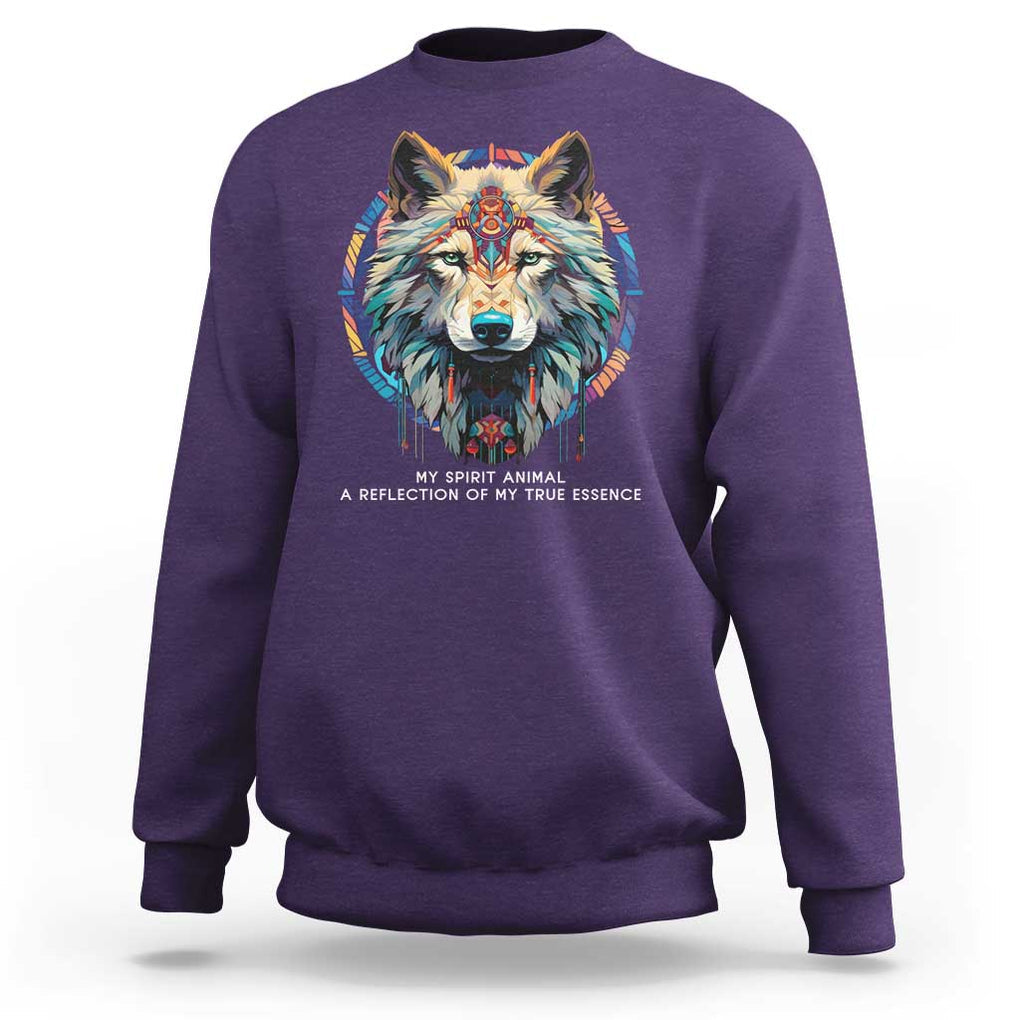 Native Americans Sweatshirt My Spirit Animal A Reflection Of My True Essence Wolf TS11 Purple Print Your Wear