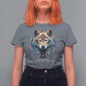 Native Americans T Shirt For Women My Spirit Animal A Reflection Of My True Essence Wolf TS11 Charcoal Print Your Wear