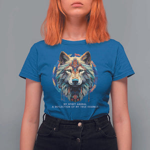 Native Americans T Shirt For Women My Spirit Animal A Reflection Of My True Essence Wolf TS11 Royal Blue Print Your Wear