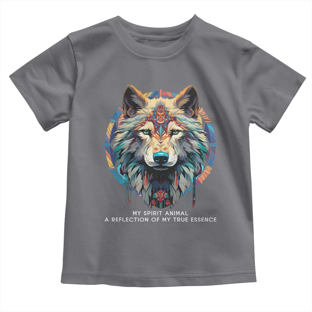 Native Americans Toddler T Shirt My Spirit Animal A Reflection Of My True Essence Wolf TS11 Charcoal Print Your Wear