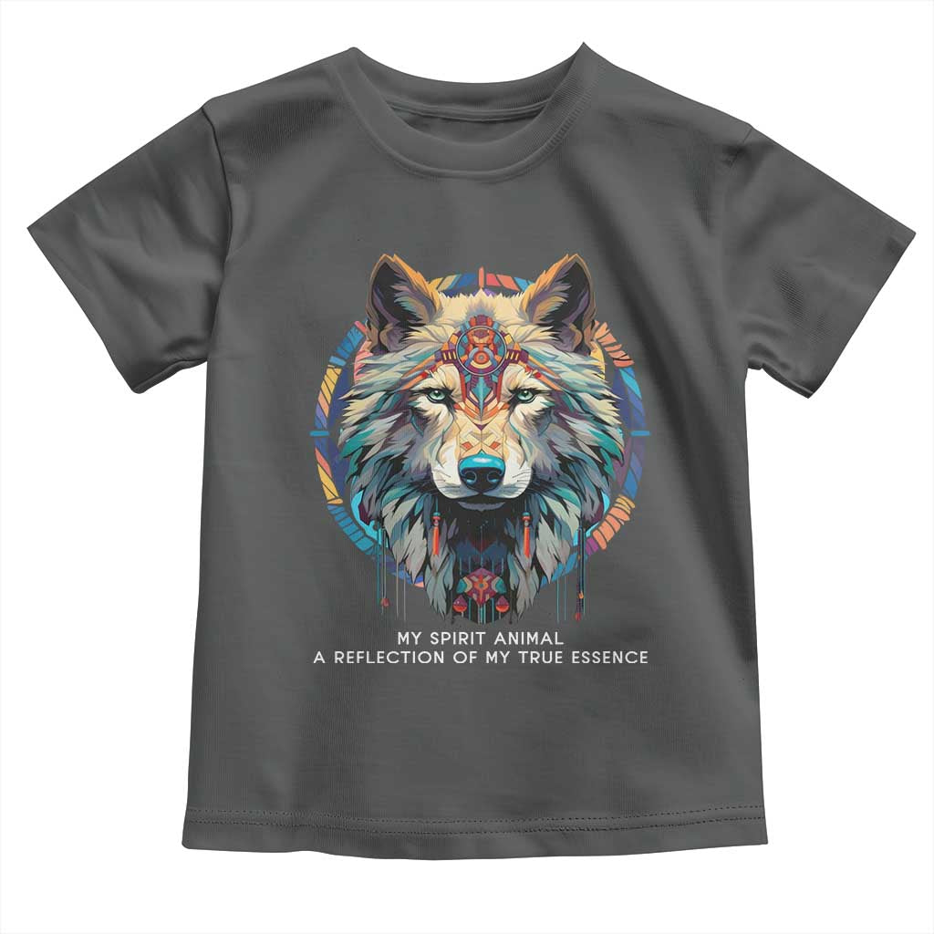 Native Americans Toddler T Shirt My Spirit Animal A Reflection Of My True Essence Wolf TS11 Dark Heather Print Your Wear