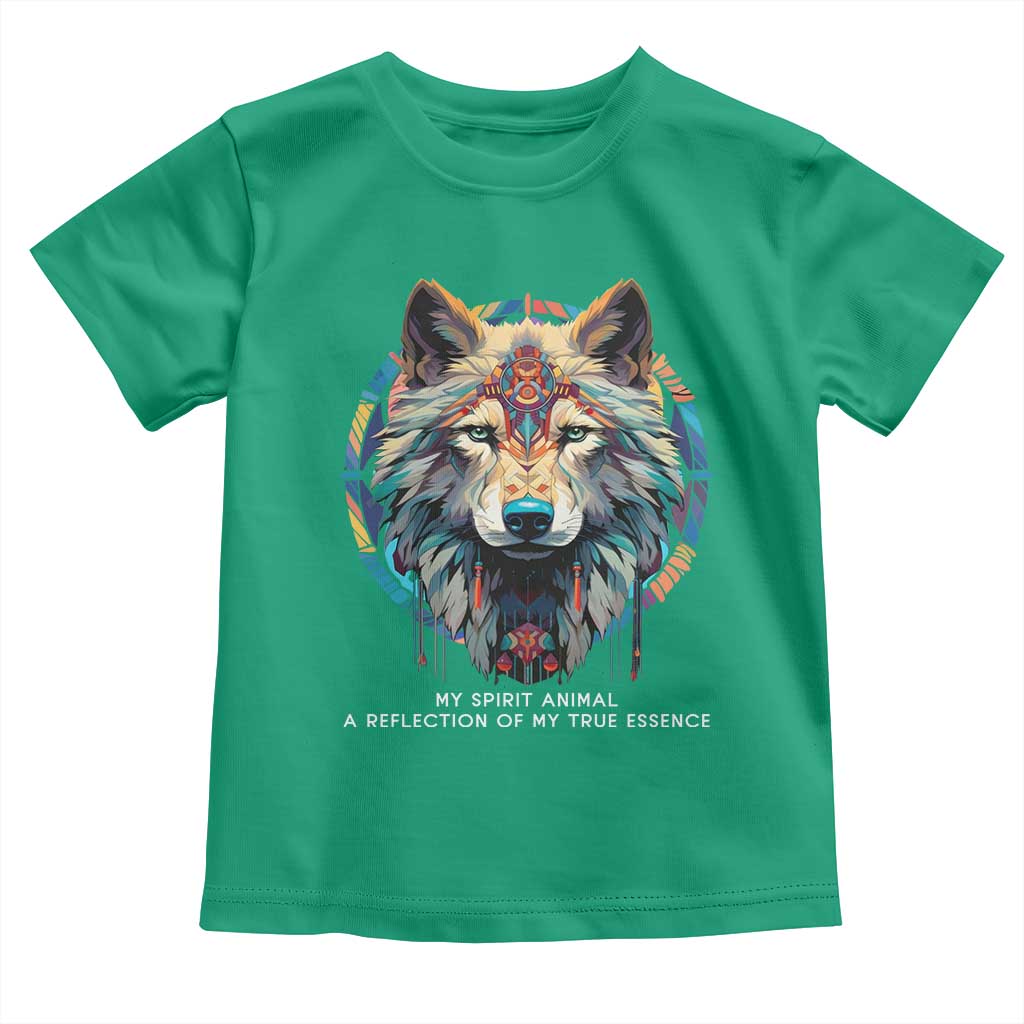 Native Americans Toddler T Shirt My Spirit Animal A Reflection Of My True Essence Wolf TS11 Irish Green Print Your Wear