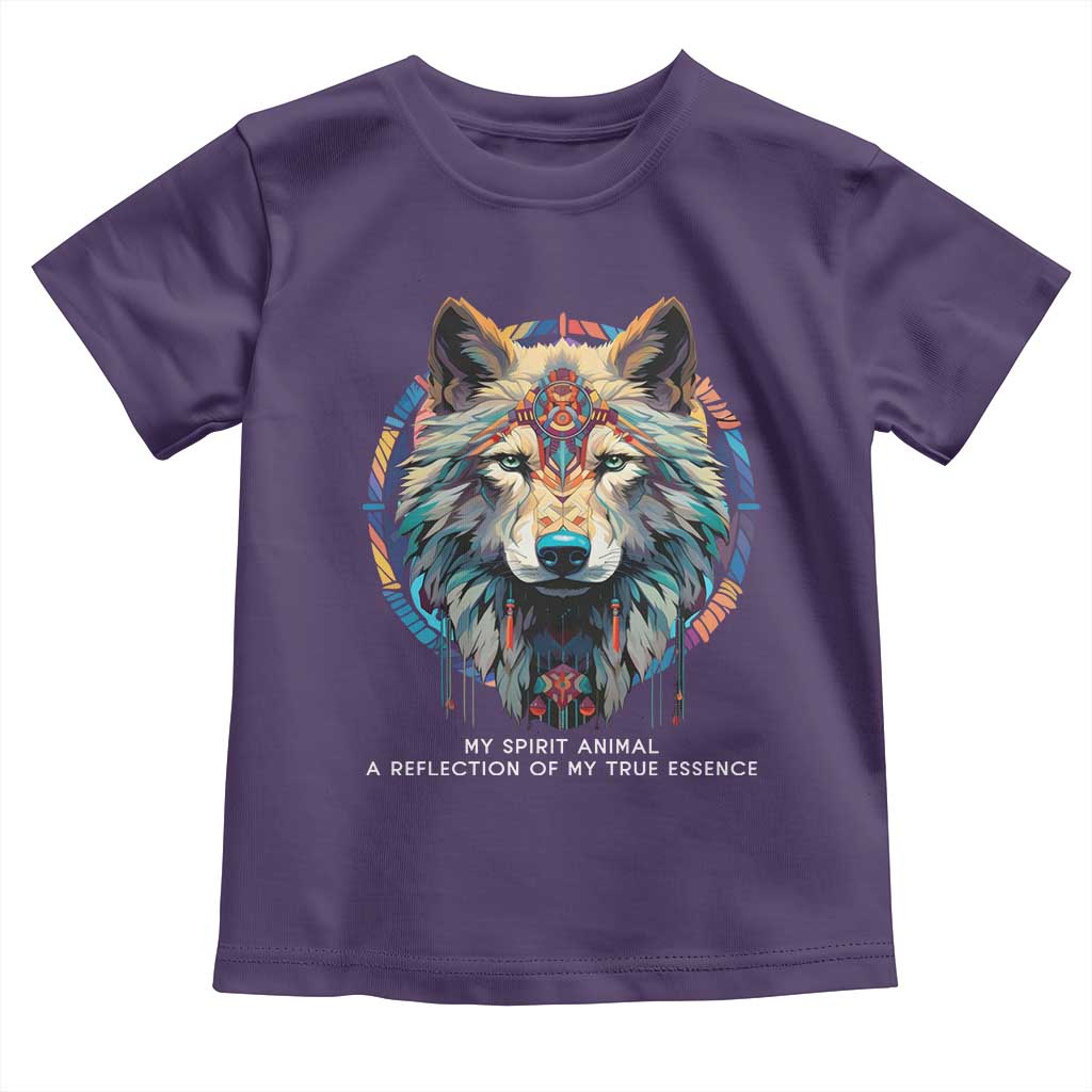Native Americans Toddler T Shirt My Spirit Animal A Reflection Of My True Essence Wolf TS11 Purple Print Your Wear