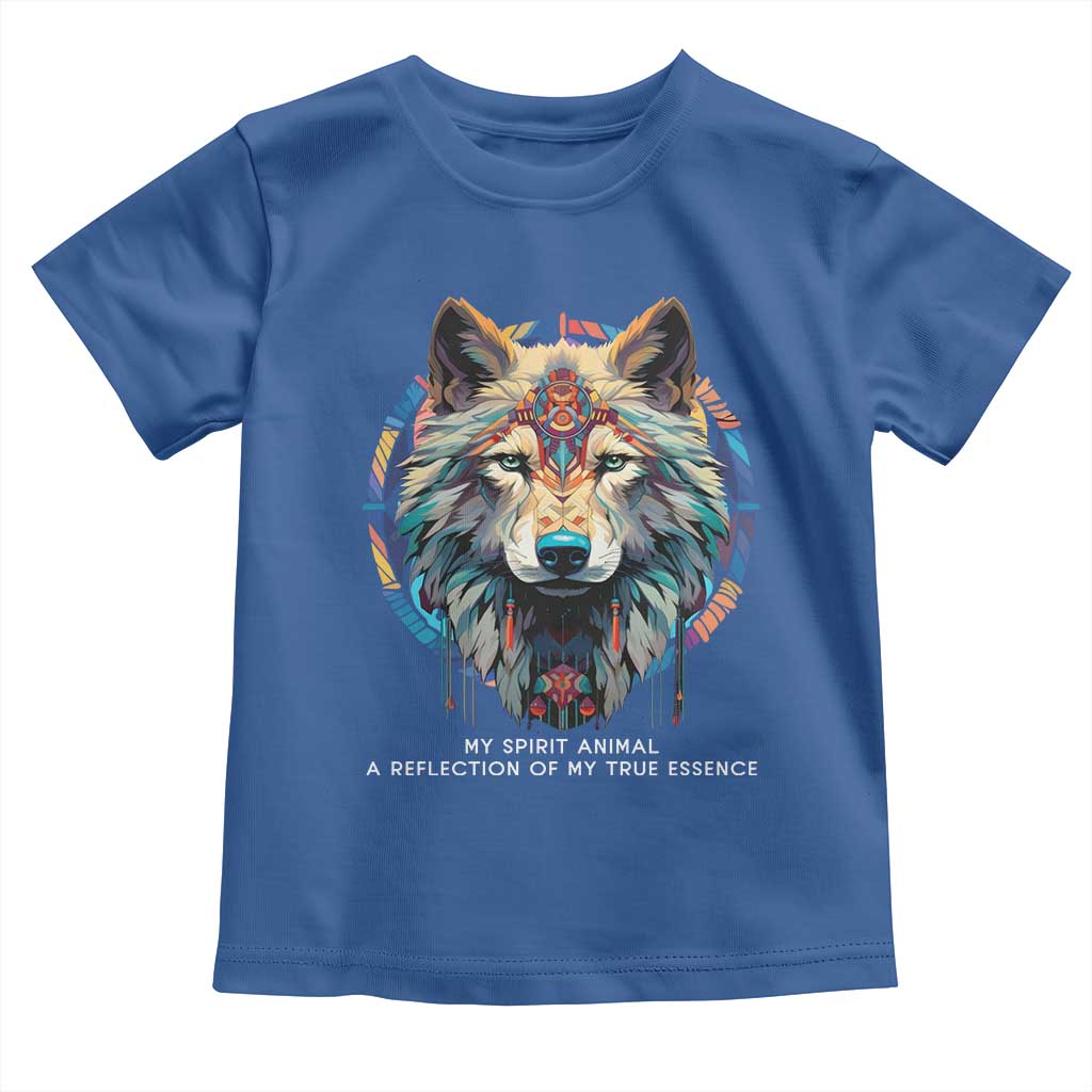 Native Americans Toddler T Shirt My Spirit Animal A Reflection Of My True Essence Wolf TS11 Royal Blue Print Your Wear