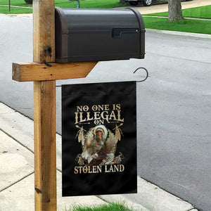 Native American Garden Flag No One Is Illegal On Stolen Land Eagle Tribe TS11 Print Your Wear
