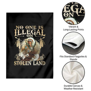 Native American Garden Flag No One Is Illegal On Stolen Land Eagle Tribe TS11 Print Your Wear