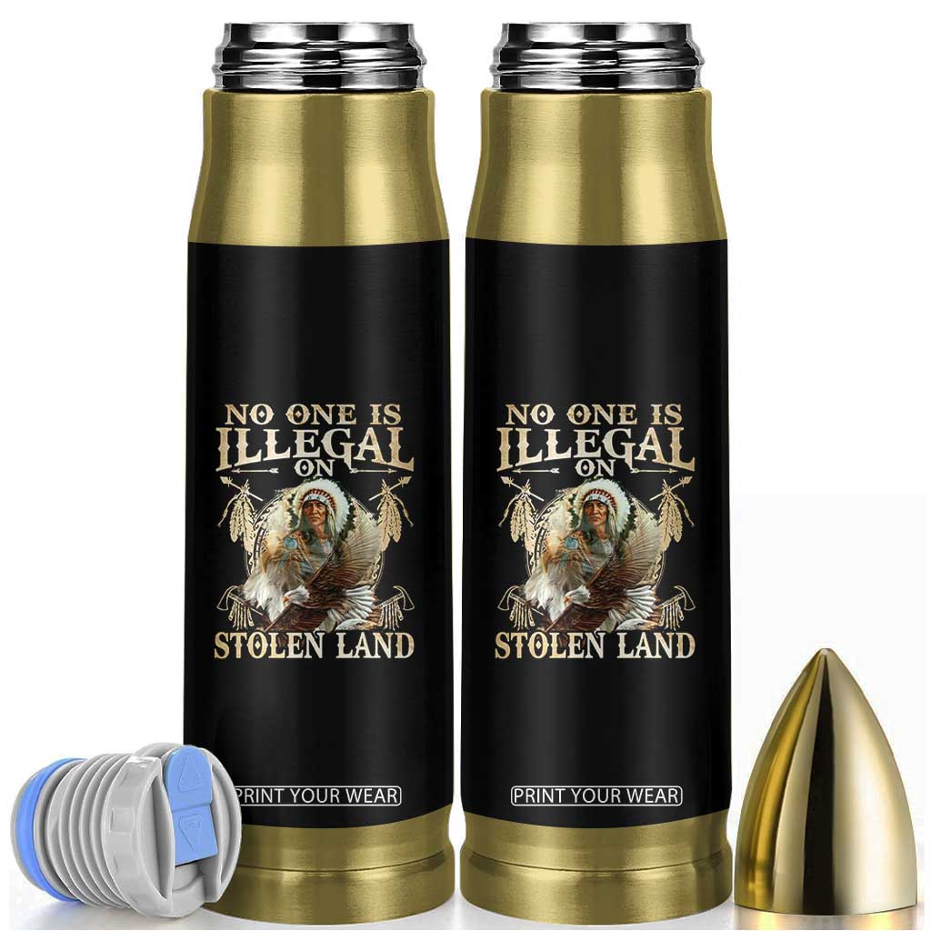 Native American Bullet Tumbler No One Is Illegal On Stolen Land Eagle Tribe TS11 Black Print Your Wear