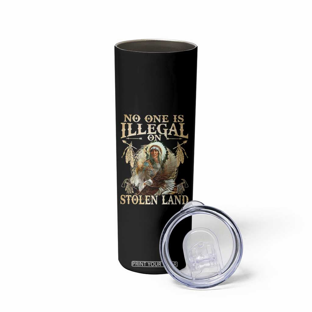 Native American Skinny Tumbler No One Is Illegal On Stolen Land Eagle Tribe TS11 Print Your Wear