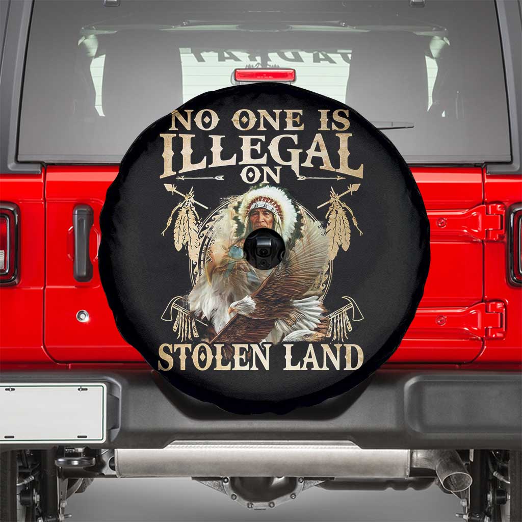Native American Spare Tire Cover No One Is Illegal On Stolen Land Eagle Tribe TS11 Black Print Your Wear