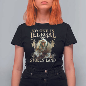 Native American T Shirt For Women No One Is Illegal On Stolen Land Eagle Tribe TS11 Black Print Your Wear