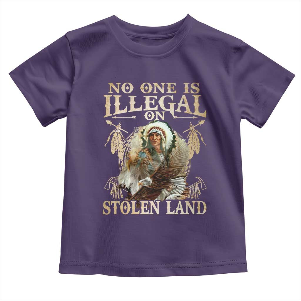 Native American Toddler T Shirt No One Is Illegal On Stolen Land Eagle Tribe TS11 Purple Print Your Wear