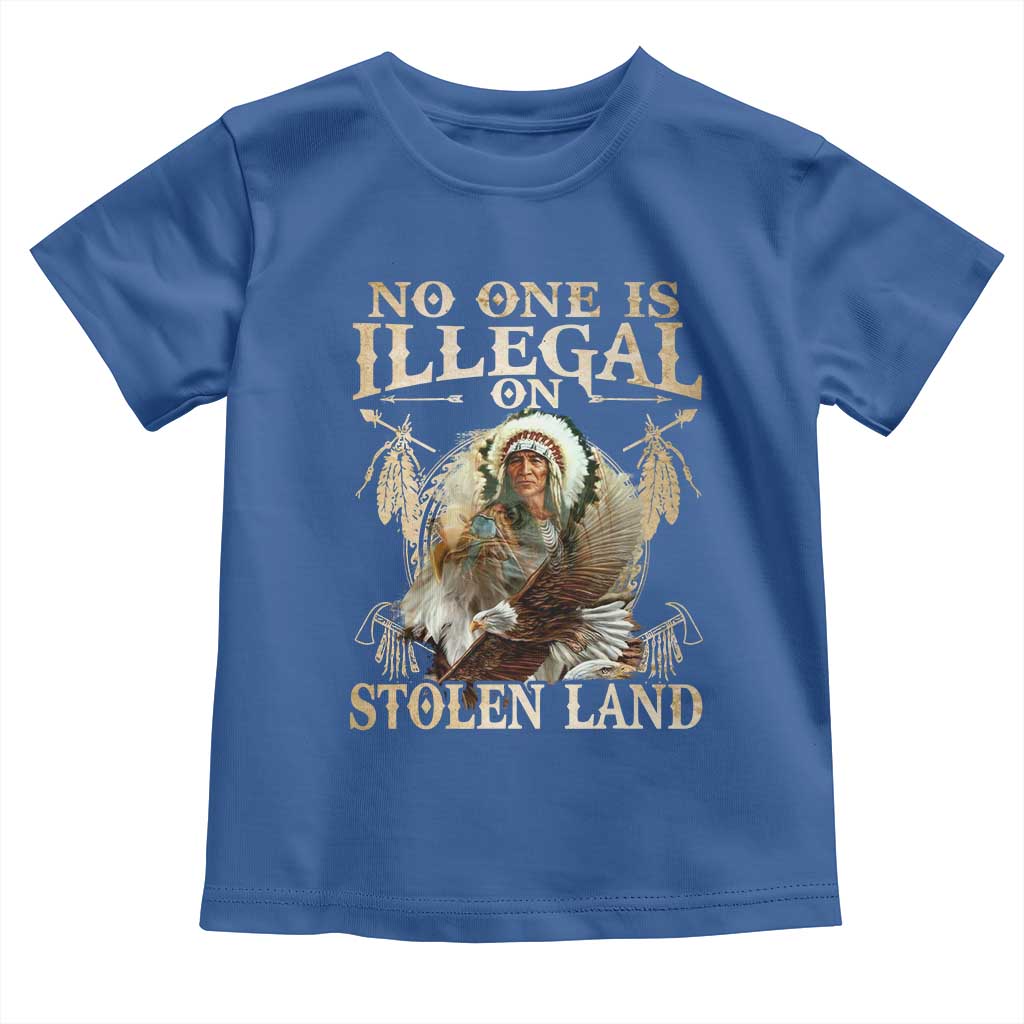 Native American Toddler T Shirt No One Is Illegal On Stolen Land Eagle Tribe TS11 Royal Blue Print Your Wear
