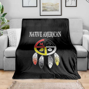 Native American Throw Blanket Medicine Wheel Dreamcatcher Spirit Animal Paws TS11 Print Your Wear