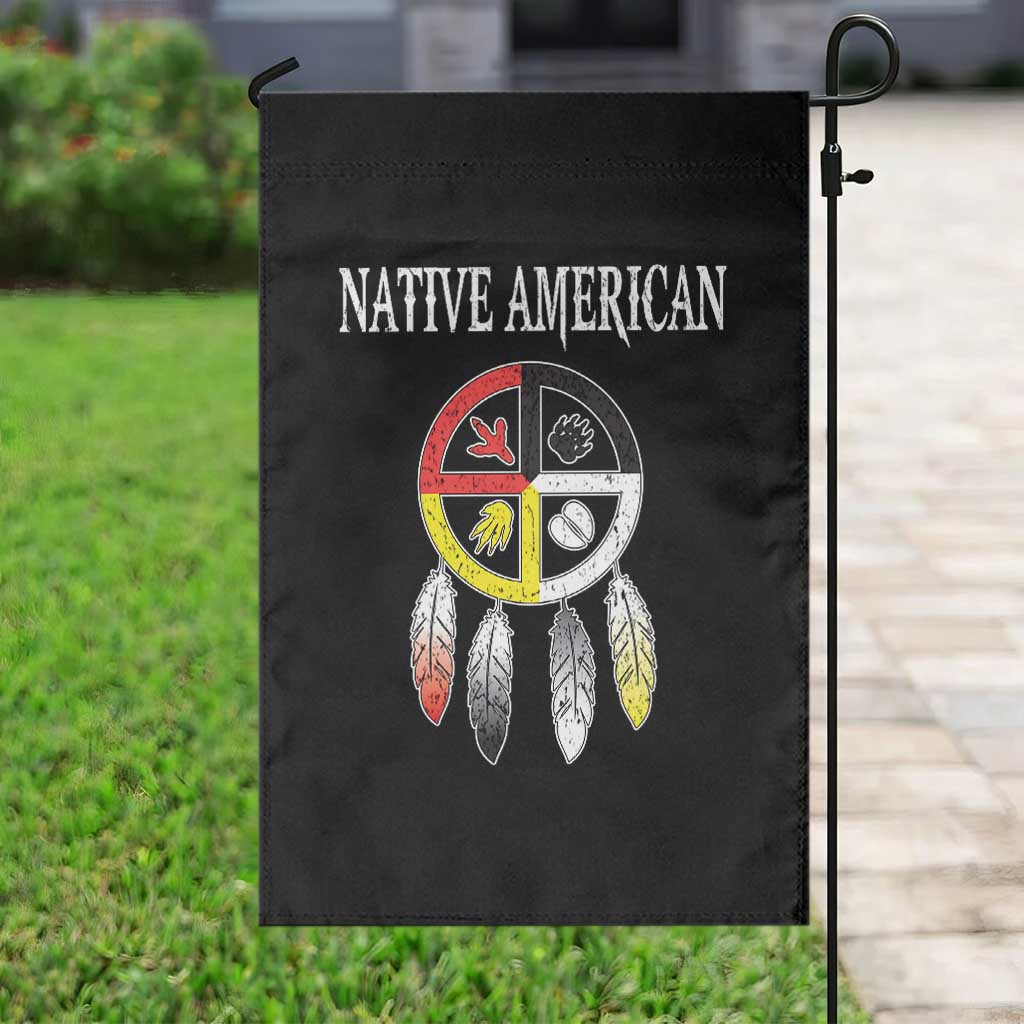 Native American Garden Flag Medicine Wheel Dreamcatcher Spirit Animal Paws TS11 Print Your Wear