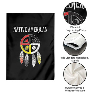 Native American Garden Flag Medicine Wheel Dreamcatcher Spirit Animal Paws TS11 Print Your Wear