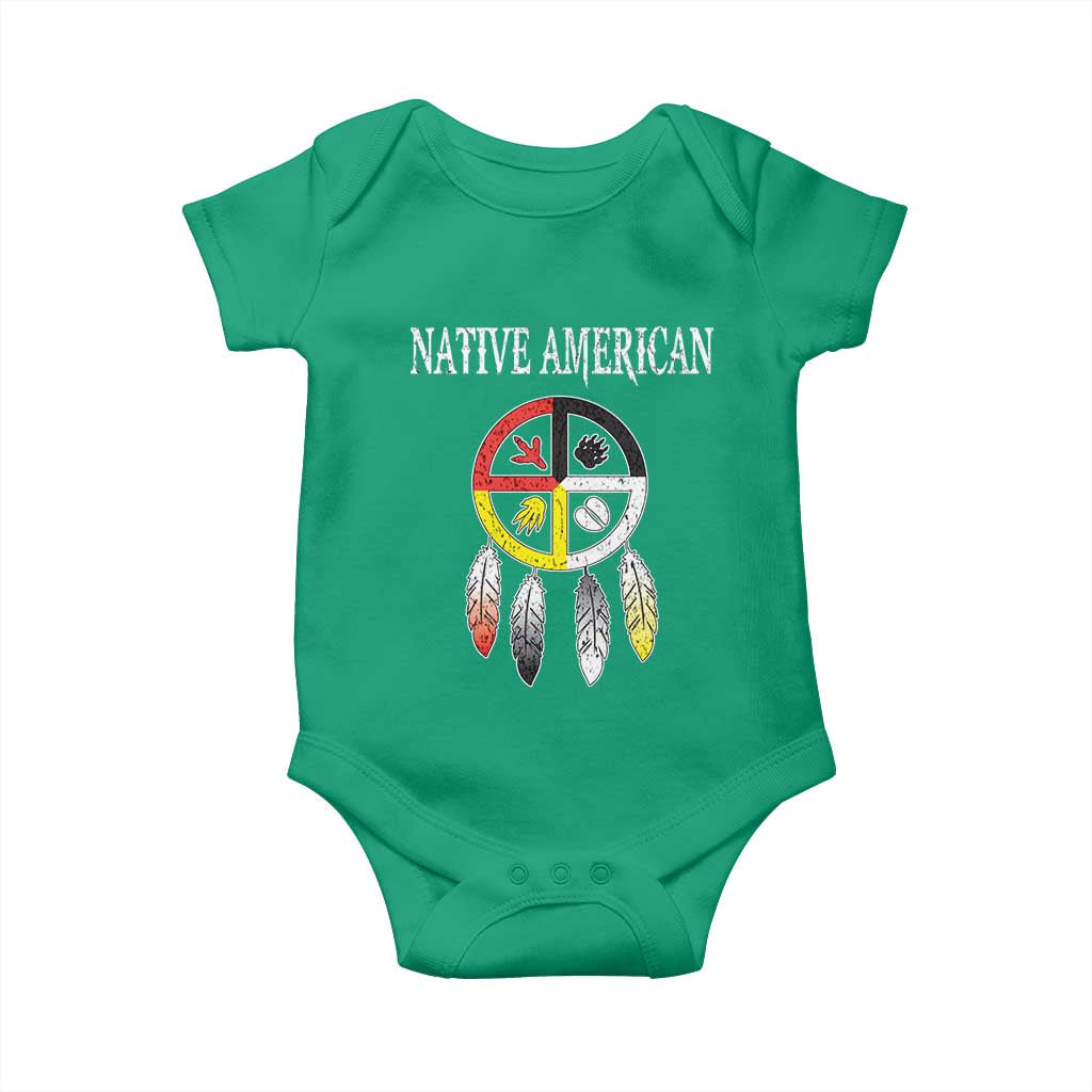 Native American Baby Onesie Medicine Wheel Dreamcatcher Spirit Animal Paws TS11 Irish Green Print Your Wear
