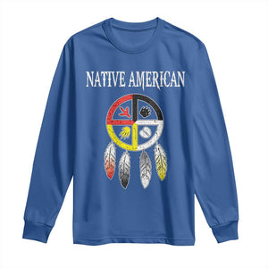 Native American Long Sleeve Shirt Medicine Wheel Dreamcatcher Spirit Animal Paws TS11 Royal Blue Print Your Wear