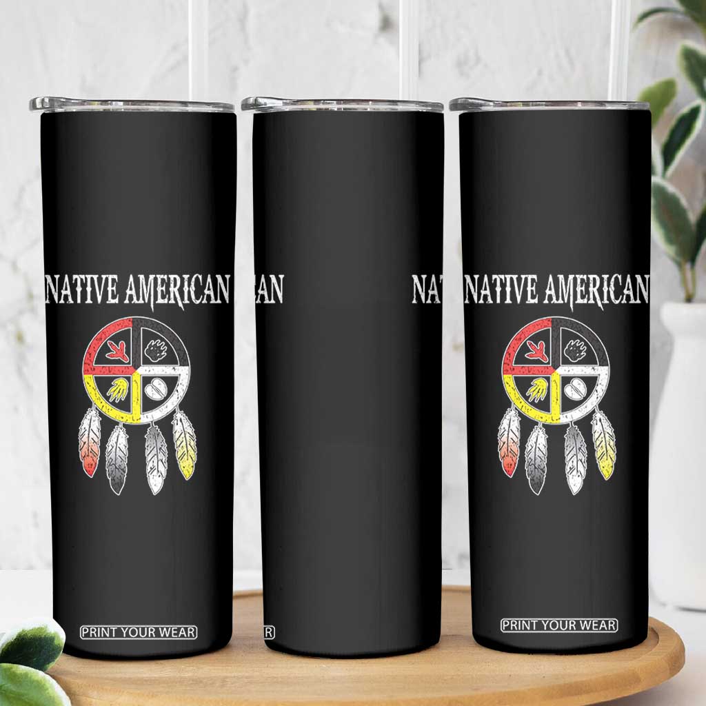 Native American Skinny Tumbler Medicine Wheel Dreamcatcher Spirit Animal Paws TS11 Print Your Wear