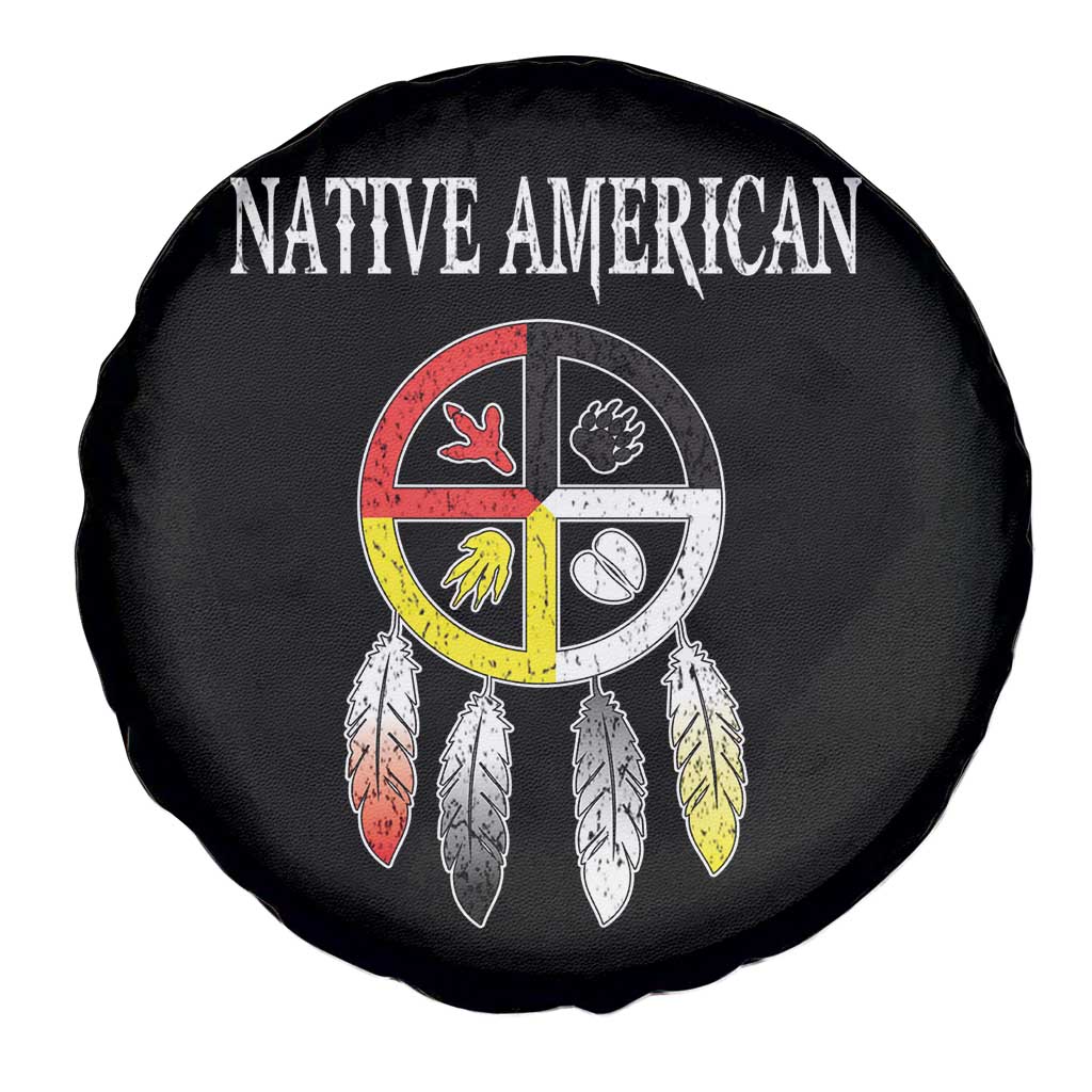 Native American Spare Tire Cover Medicine Wheel Dreamcatcher Spirit Animal Paws TS11 Print Your Wear