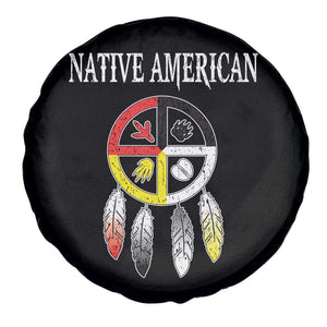Native American Spare Tire Cover Medicine Wheel Dreamcatcher Spirit Animal Paws TS11 Print Your Wear