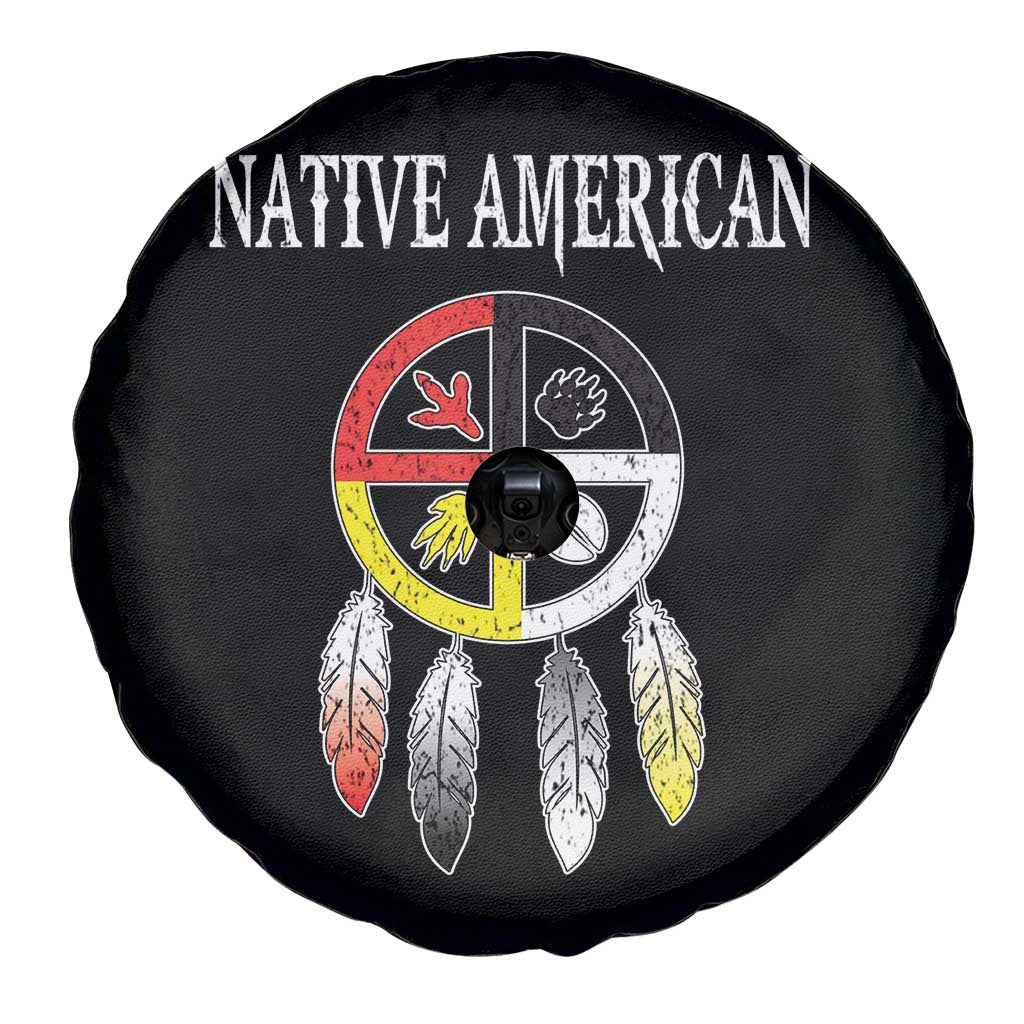 Native American Spare Tire Cover Medicine Wheel Dreamcatcher Spirit Animal Paws TS11 Print Your Wear